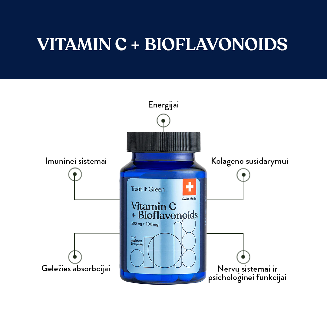 Vitamin C | 500 mg + Bioflavonoids | 100 mg (30 kaps)