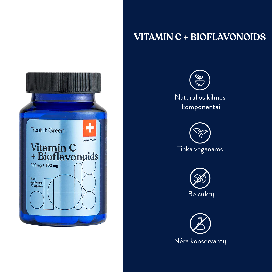 Vitamin C | 500 mg + Bioflavonoids | 100 mg (30 kaps)