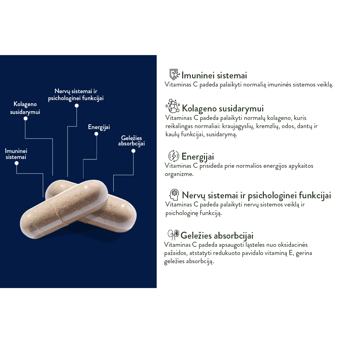Vitamin C | 500 mg + Bioflavonoids | 100 mg (30 kaps)