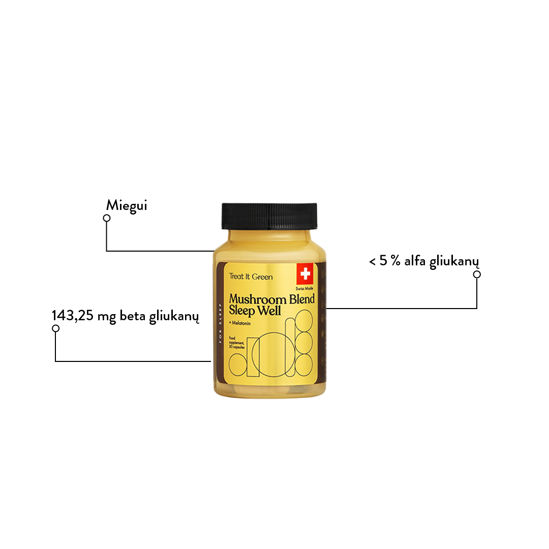 Mushroom Blend Sleep Well + Melatonin (30 kaps)