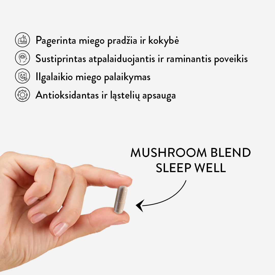 Mushroom Blend Sleep Well + Melatonin (30 kaps)