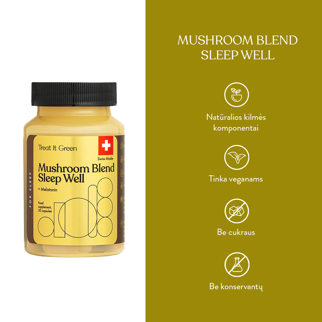 Mushroom Blend Sleep Well + Melatonin (30 kaps)