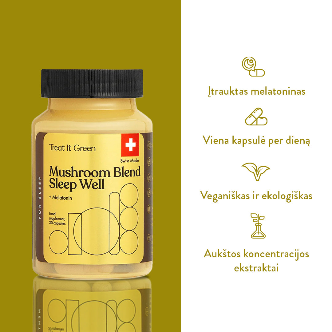 Mushroom Blend Sleep Well + Melatonin (30 kaps)