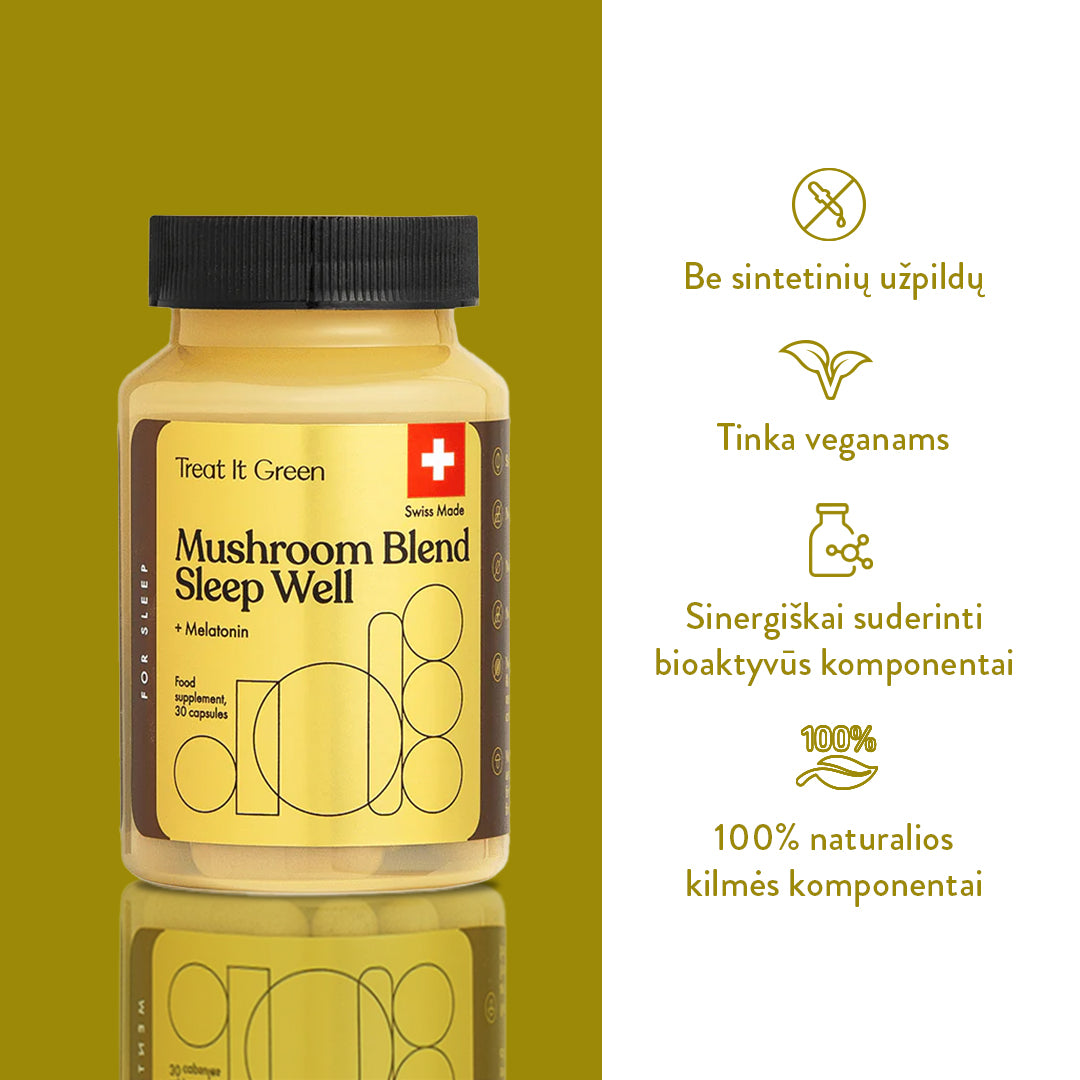 Mushroom Blend Sleep Well + Melatonin (30 kaps)
