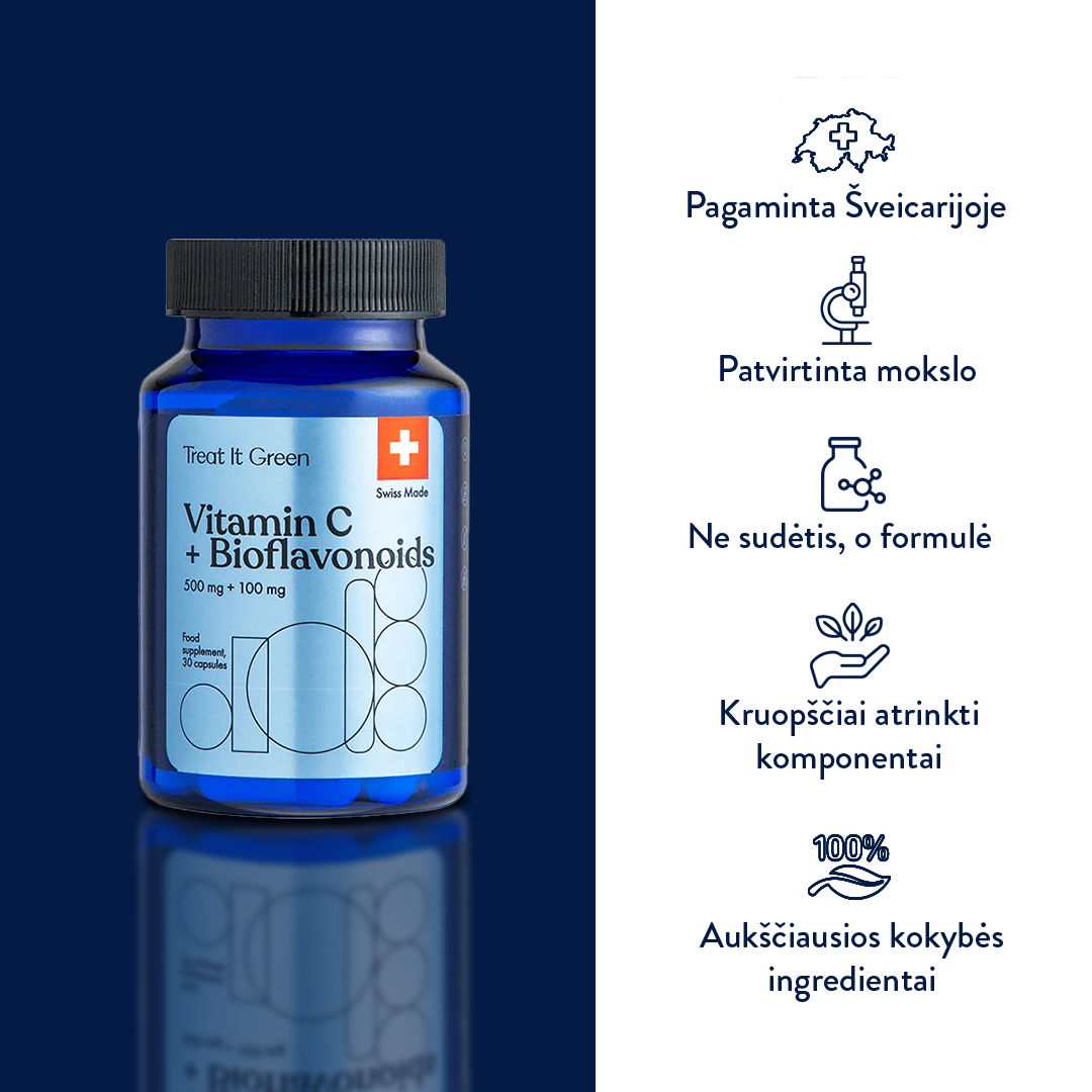 Vitamin C | 500 mg + Bioflavonoids | 100 mg (30 kaps)