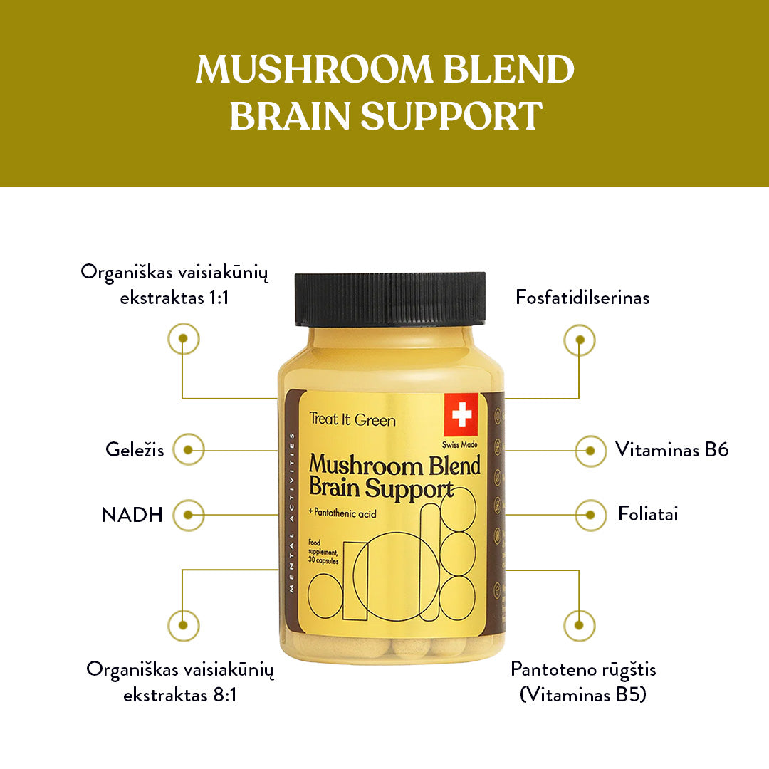 Mushroom Blend Brain Support (30 kaps)