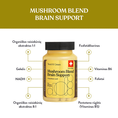 Mushroom Blend Brain Support (30 kaps)