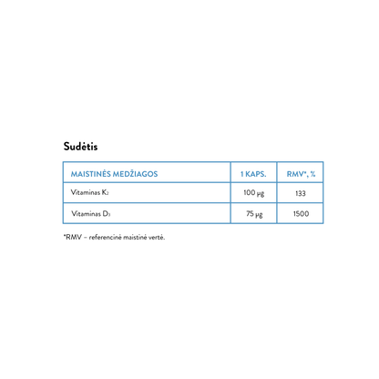 Vitamin D3 + K2 (30 kaps)